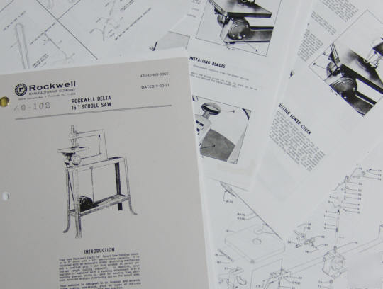 Scroll saw rockwell 16â€ operation maintenance manual