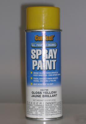 Spray paint gloss yellow all purpose enamel 16OZ qty 12