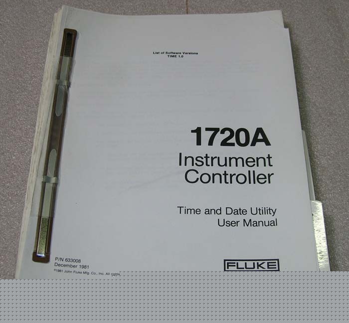Fluke 1720A instrument controller user manual