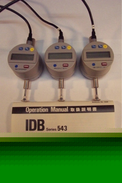 Set of three mitutoyo digimatic indicators