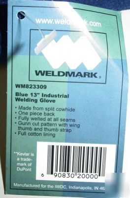Welding gloves by weldmark inc, WM823309 blue 13